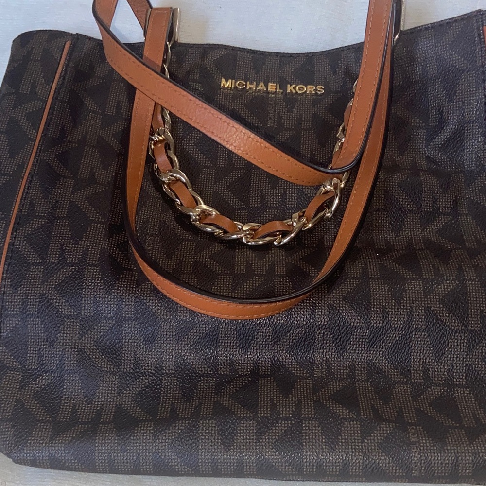 Michael Kors Black and Tan Tote Bag